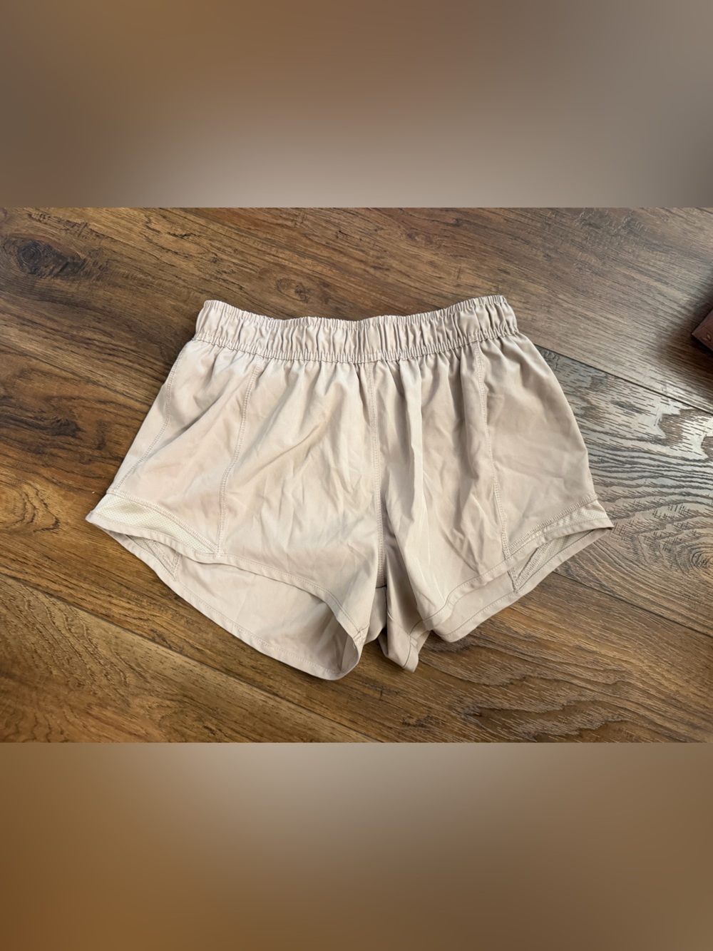 Women’s Athletic Running Shorts — Light Beige